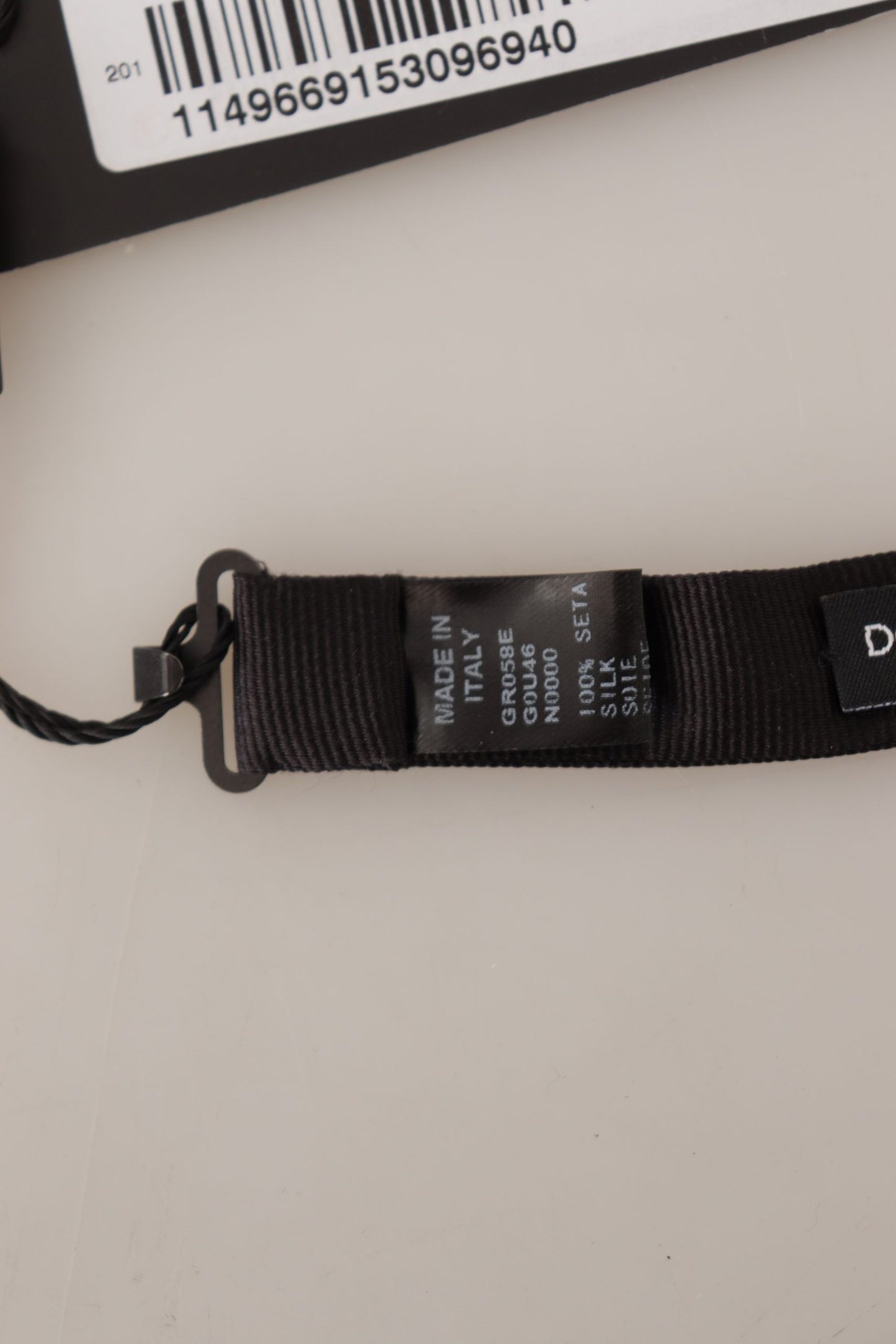 Dolce &amp; Gabbana – Schwarze, einfarbige Papillon-Krawatte aus 100 % Seide mit verstellbarem Hals