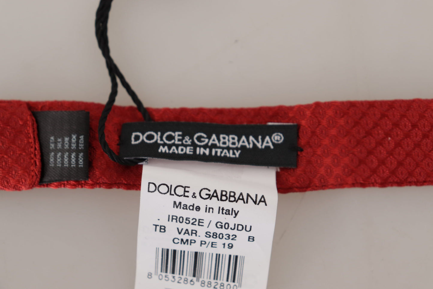 Dolce &amp; Gabbana – Rote Papillon-Krawatte aus 100 % Seide mit verstellbarem Hals