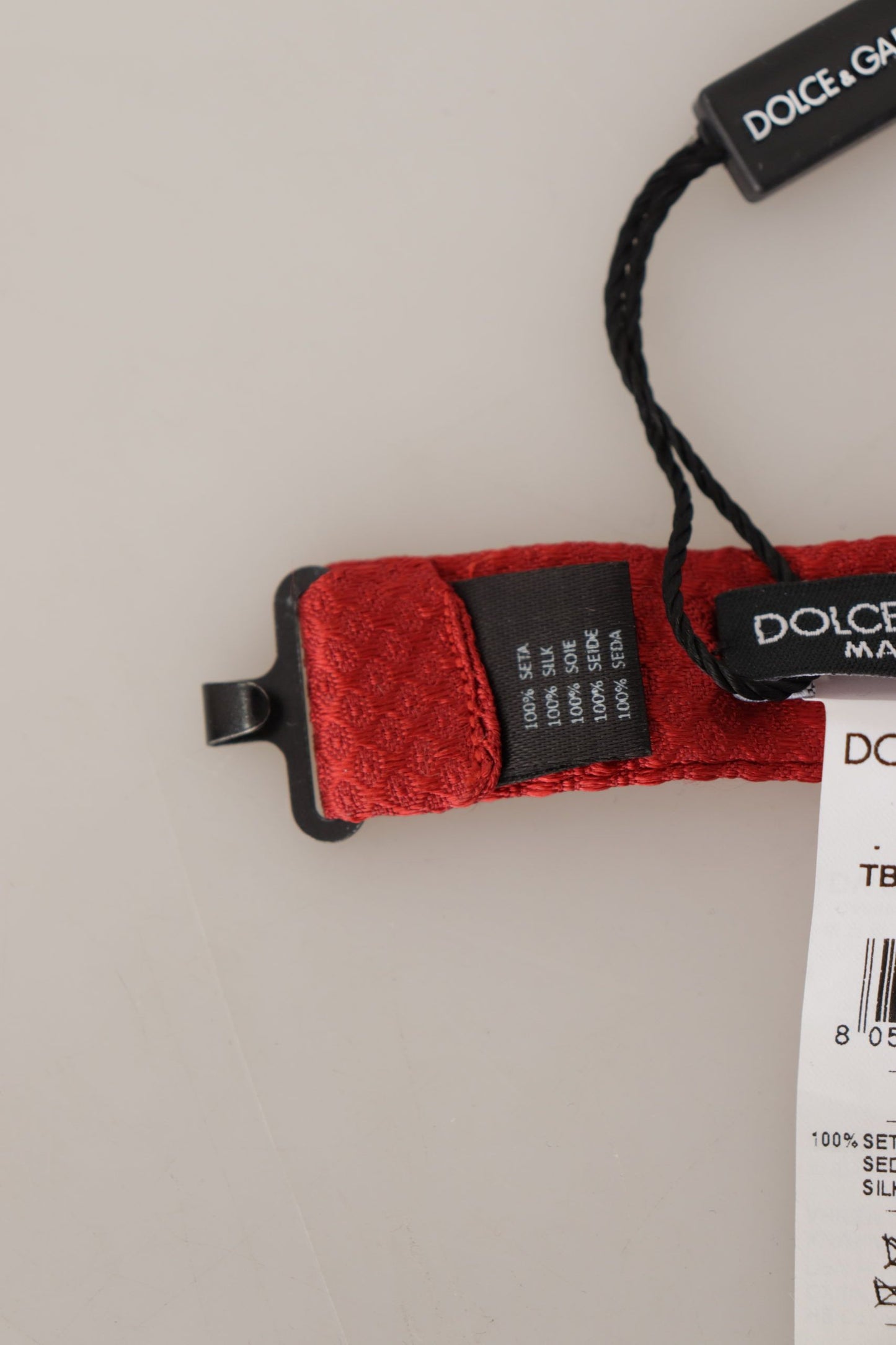 Dolce &amp; Gabbana – Rote Papillon-Krawatte aus 100 % Seide mit verstellbarem Hals