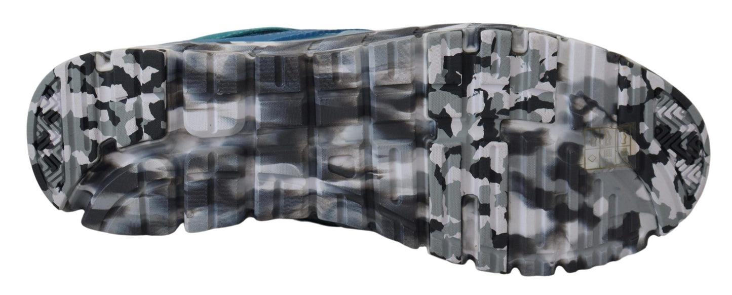 Dolce &amp; Gabbana Blaugraue Sport-Sneaker aus Leder