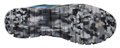 Dolce &amp; Gabbana Blaugraue Sport-Sneaker aus Leder