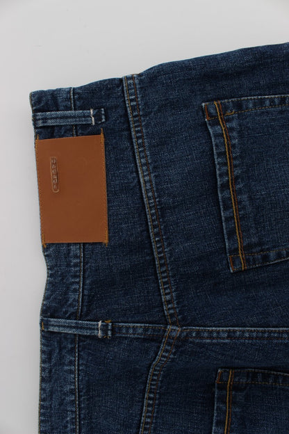 Acht Blue Wash Baggy Loose Fit Jeans aus Baumwolle