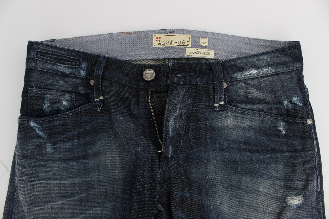 Acht Jeans in normaler Straight-Fit-Baumwolle, Blau