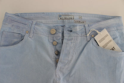 Acht Jeans mit niedriger Taille und Stretch-Baumwolle in Blau