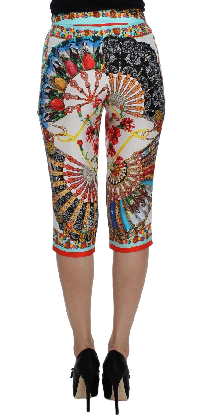 Dolce &amp; Gabbana Mehrfarbige Majolika-Hose aus sizilianischer Seide