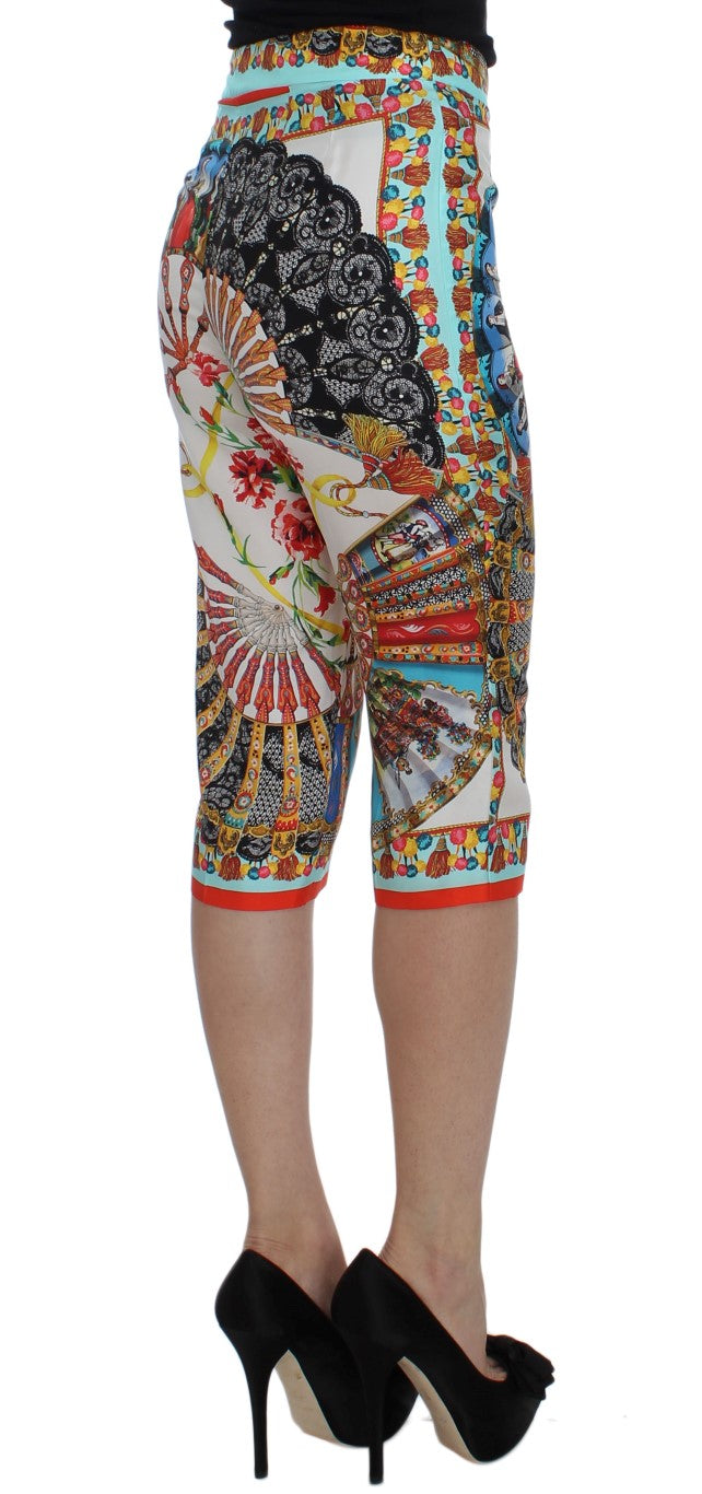 Dolce &amp; Gabbana Mehrfarbige Majolika-Hose aus sizilianischer Seide