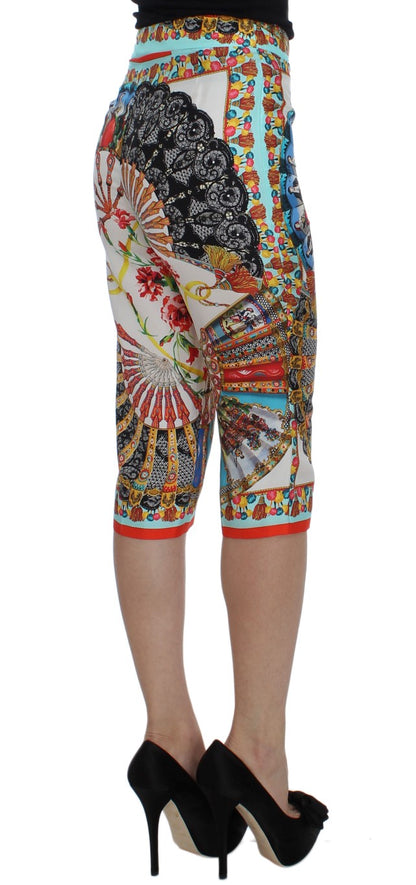 Dolce &amp; Gabbana Mehrfarbige Majolika-Hose aus sizilianischer Seide