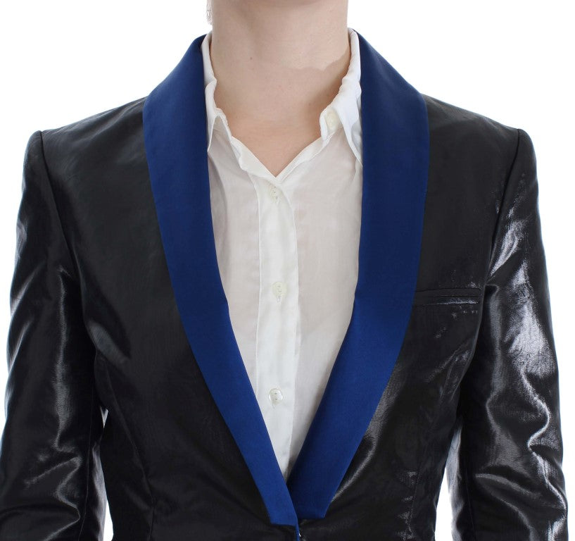 Exte Schwarz Blau Zweiteiliger Anzug Rock &amp; Blazer