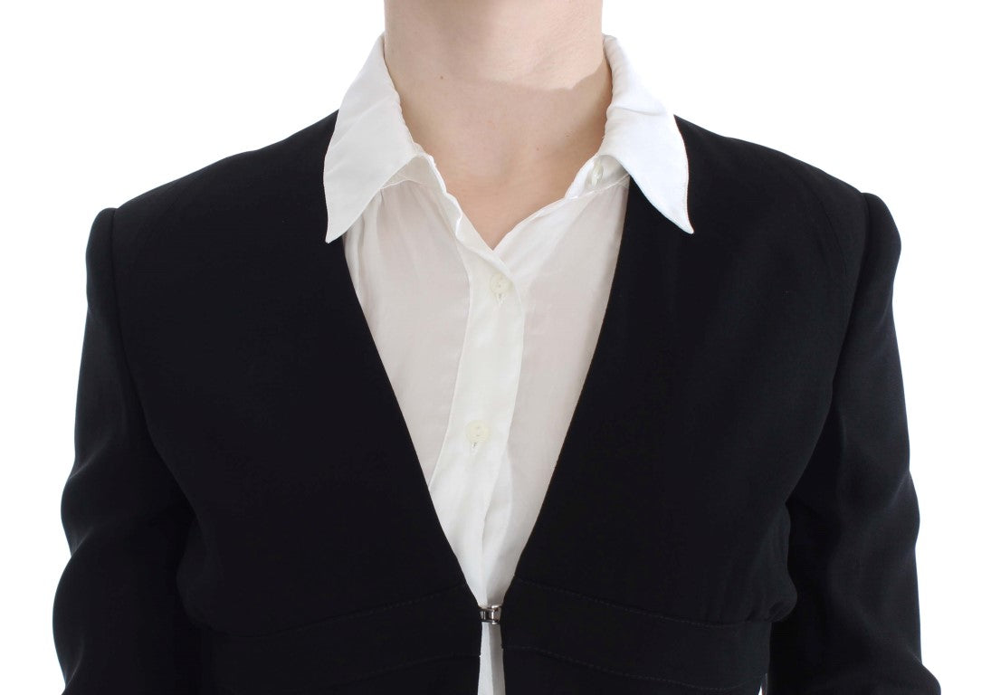 Exte Schwarz Blau Zweiteiliger Anzug Rock &amp; Blazer