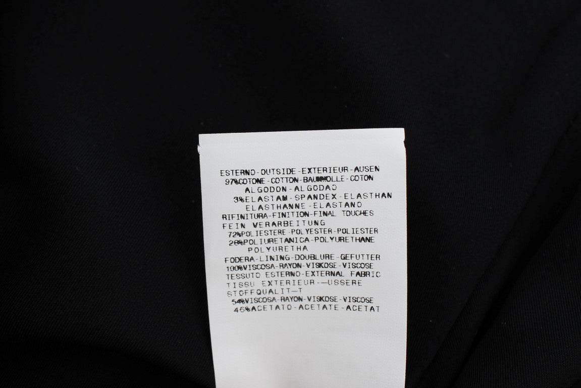 Exte Schwarz-Blauer Stretch-Baumwoll-Geraderock