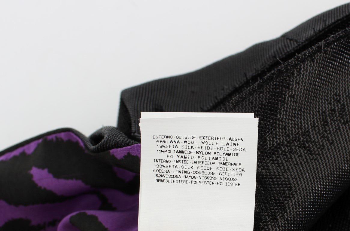 Exte Schwarzer, gerader Rock aus Wolle und Seide über dem Knie