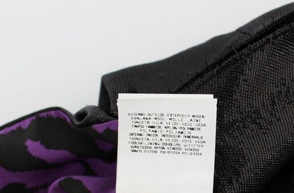 Exte Schwarzer, gerader Rock aus Wolle und Seide über dem Knie