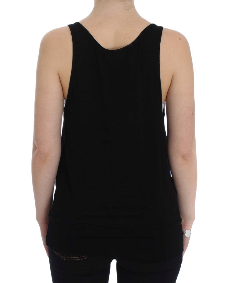 PLEIN SUD Black Stretch Sleeveless Blouse