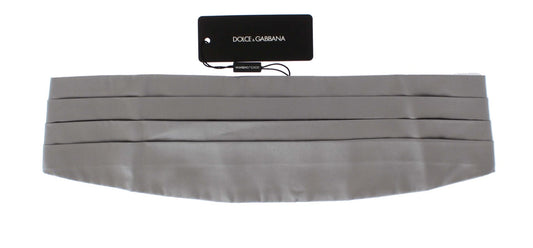 Dolce &amp; Gabbana Silberner breiter Seidenkummerbund