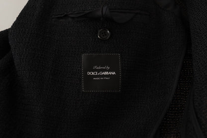 Dolce &amp; Gabbana Schwarzer einreihiger Mantel Herren Blazer