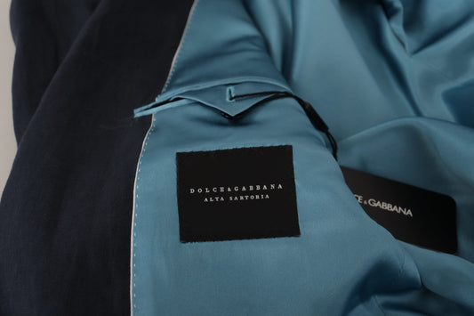 Dolce &amp; Gabbana Dunkelblauer ALTA SARTORIA Jacken-Mantel-Blazer