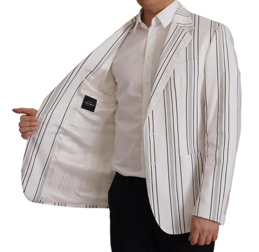 Dolce &amp; Gabbana – Einreihiger Blazer aus Baumwolle mit weißen Streifen