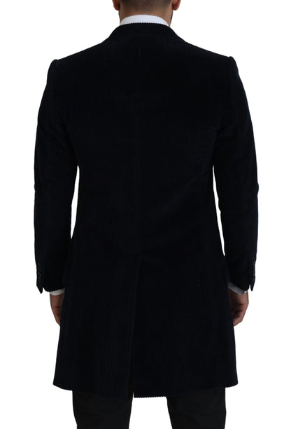 Dolce & Gabbana Black Cotton Cardigan Long Coat Men Jacket