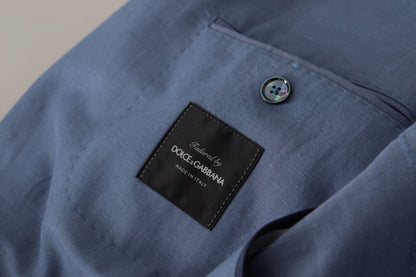 Dolce & Gabbana Blue Single Breasted Logo Blazer Jacket