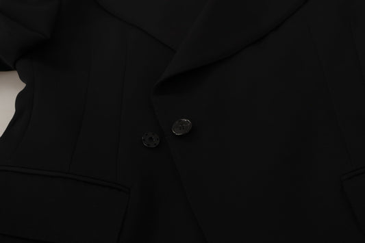 Dolce &amp; Gabbana – Einreihiger Blazer aus schwarzer Wolle