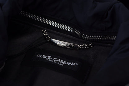 Dolce &amp; Gabbana – Schwarze Blousonjacke aus Polyester mit Kapuze