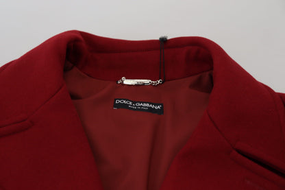 Dolce &amp; Gabbana – Zweireihige Manteljacke aus roter Wolle