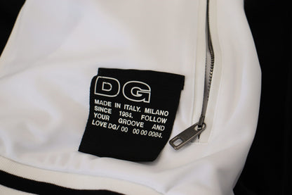 Dolce & Gabbana Black Polyester Hooded Full Zip Jacket