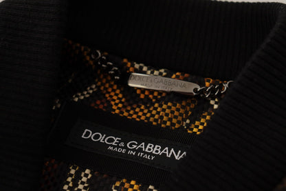 Dolce &amp; Gabbana – Blousonjacke mit durchgehendem Reißverschluss und braunen Federn