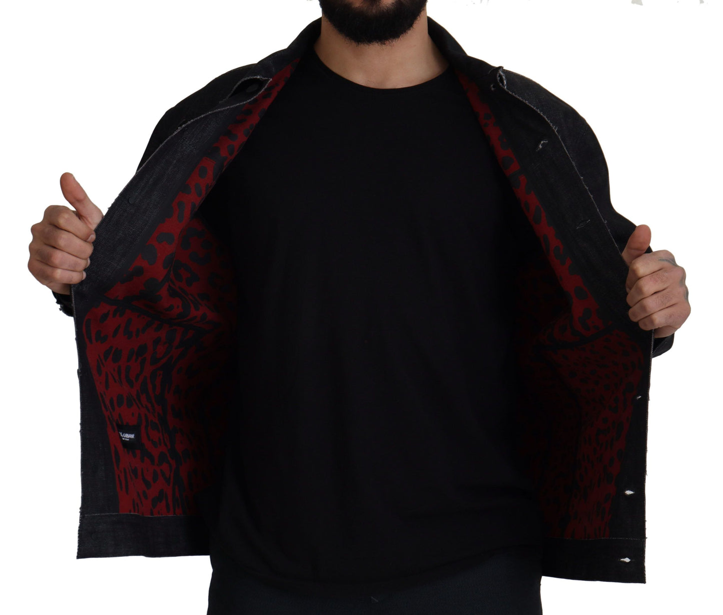 Dolce &amp; Gabbana – Schwarze Jeansjacke aus Baumwolle mit durchgehender Knopfleiste