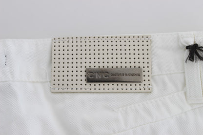 Costume National – Weiße Bootcut-Jeans aus Baumwolle in Slim Fit