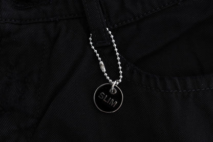 Costume National – Schwarze Bootcut-Jeans aus Baumwolle in Slim Fit