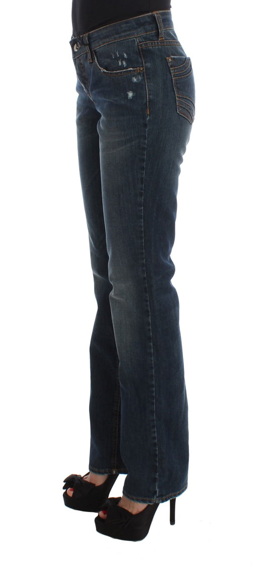 Costume National – Bootcut-Jeans aus Baumwollmischung in Blau