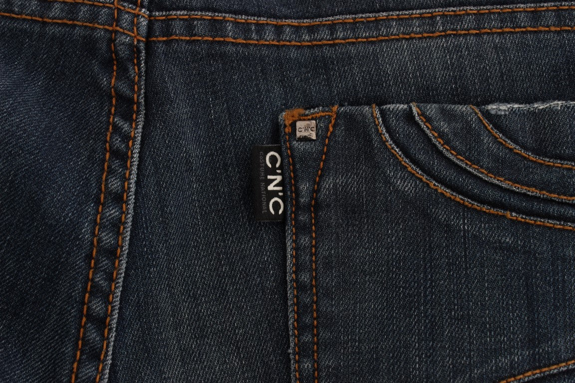 Costume National – Bootcut-Jeans aus Baumwollmischung in Blau