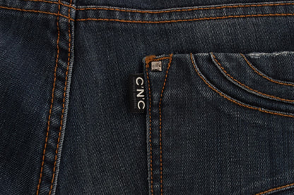 Costume National – Bootcut-Jeans aus Baumwollmischung in Blau