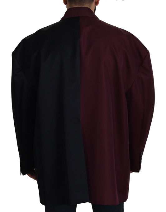 Dolce &amp; Gabbana Bordeauxfarbene Zweireiherjacke aus Polyester
