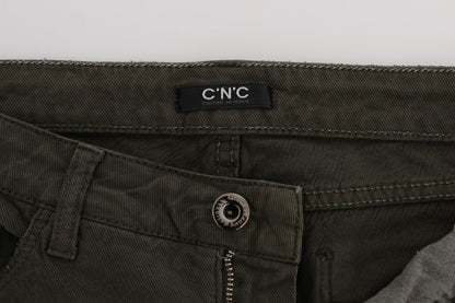 Costume National – Grüne Slim-Fit-Jeans aus Baumwollmischung