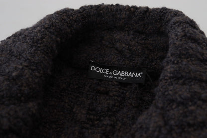 Dolce &amp; Gabbana – Zweireihige Manteljacke aus schwarzem Wollstrick