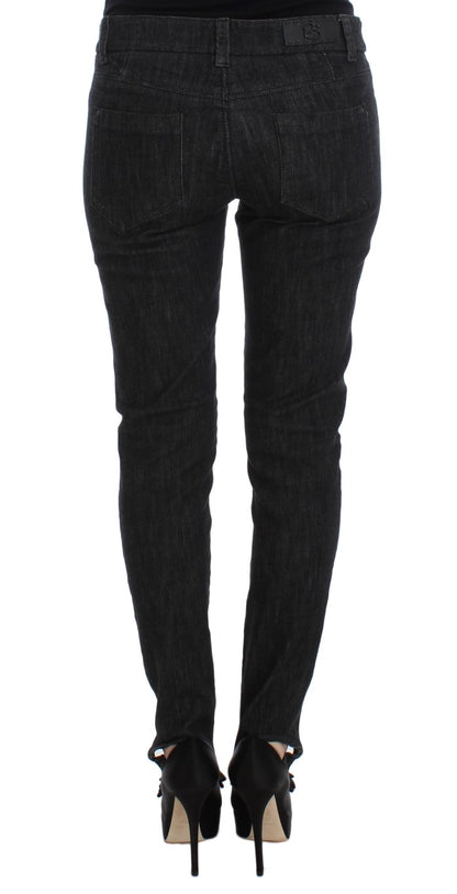 Ermanno Scervino Slim-Fit-Denim-Jeans aus blauer Baumwolle