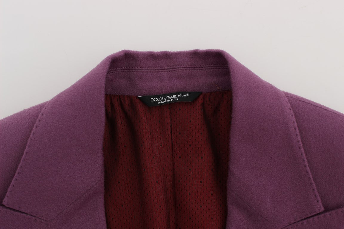 Dolce &amp; Gabbana – Lilafarbene Slim-Fit-Blazerjacke aus Kaschmir