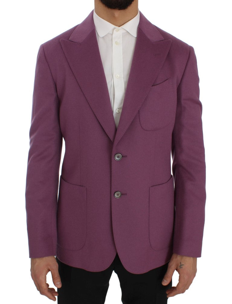 Dolce &amp; Gabbana – Lilafarbene Slim-Fit-Blazerjacke aus Kaschmir