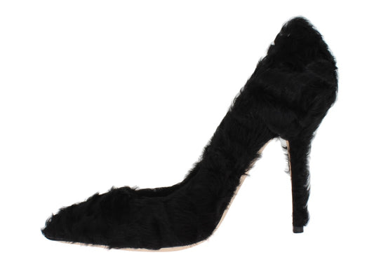 Dolce &amp; Gabbana Schwarze Xiangao-Pumps aus Lammfellleder