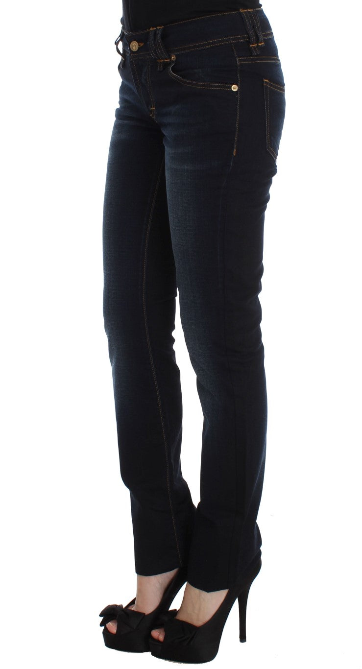 John Galliano Slim Fit Jeans aus Baumwolle in blauer Waschung