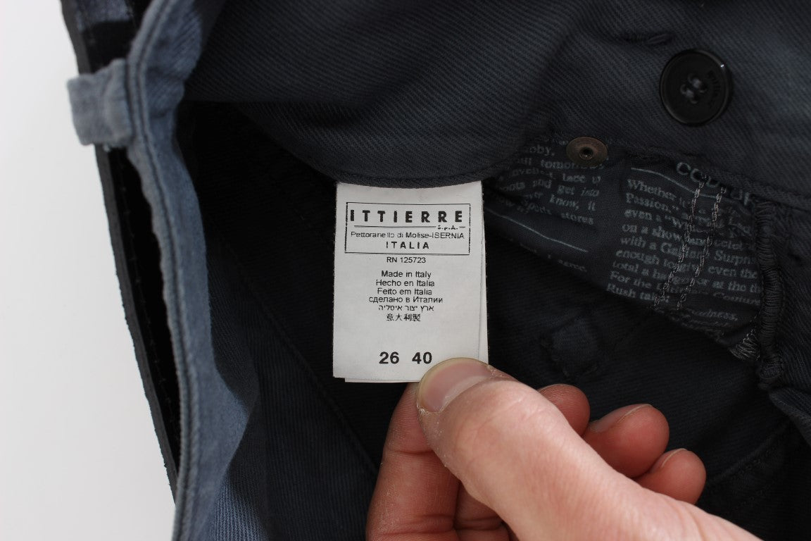 John Galliano – Blaue Slim Fit-Jeans aus Baumwollmischung mit hoher Taille