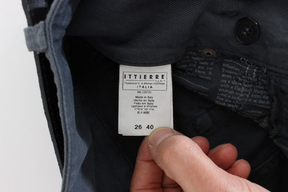 John Galliano – Blaue Slim Fit-Jeans aus Baumwollmischung mit hoher Taille