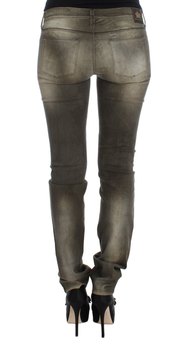 Ermanno Scervino – Slim Fit-Jeans aus grau verwaschener Baumwollmischung