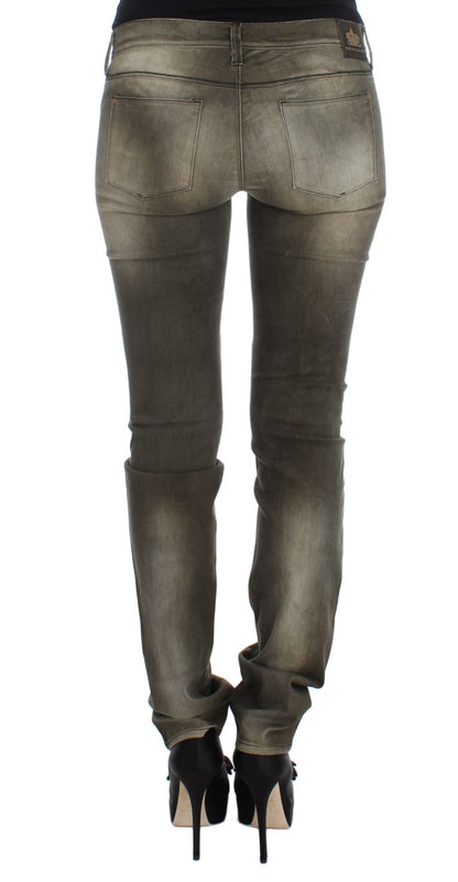 Ermanno Scervino – Slim Fit-Jeans aus grau verwaschener Baumwollmischung