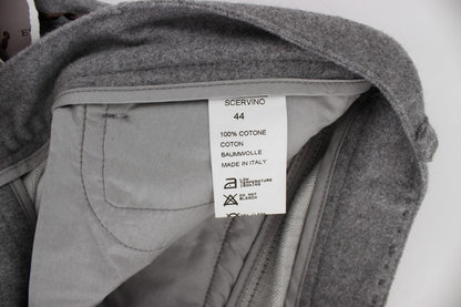 Ermanno Scervino Graue, gerade geschnittene Freizeithose aus Baumwolle