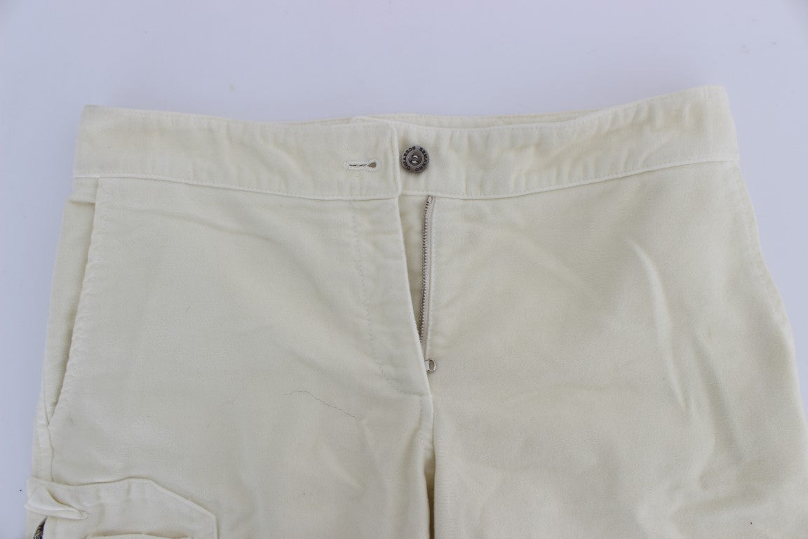 Beigefarbene Capri-Cargohose aus Baumwolle von Ermanno Scervino