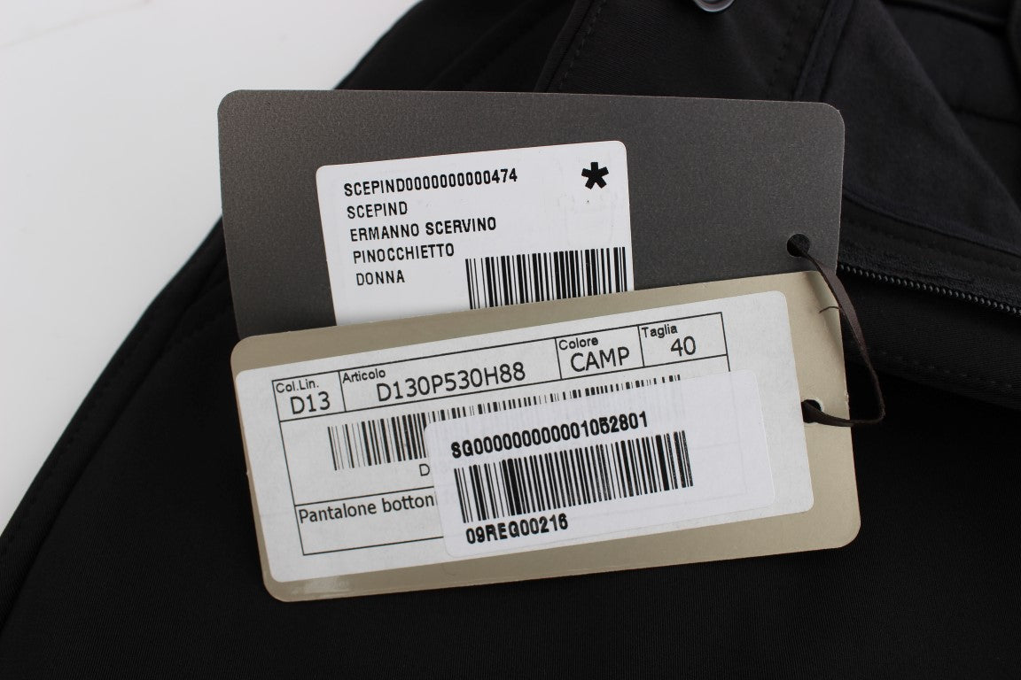 Ermanno Scervino – Schwarze Caprihose aus Baumwollmischung