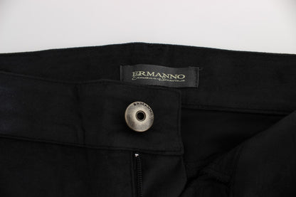 Ermanno Scervino – Schwarze Hose aus Baumwollmischung in normaler Passform